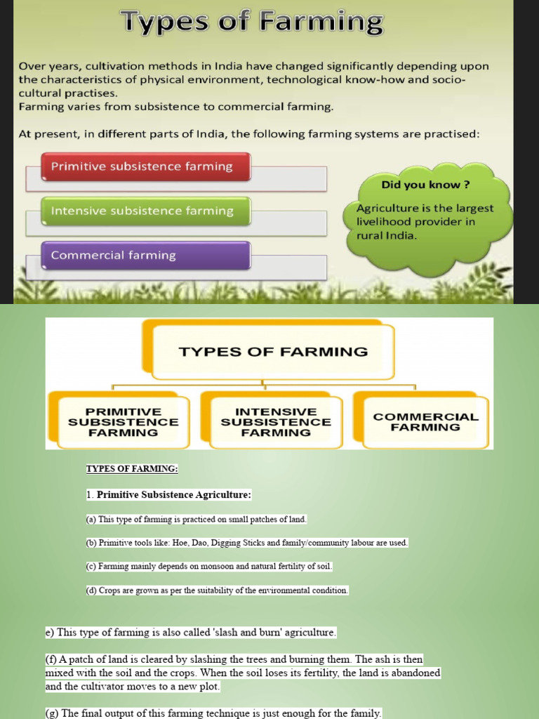 Types of Farming Explained: Methods & Patterns | PDF | Agriculture | Crops