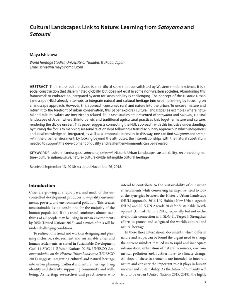 Cultural Landscapes Link To Nature Learning From Satoyama K0c5ynunib ...