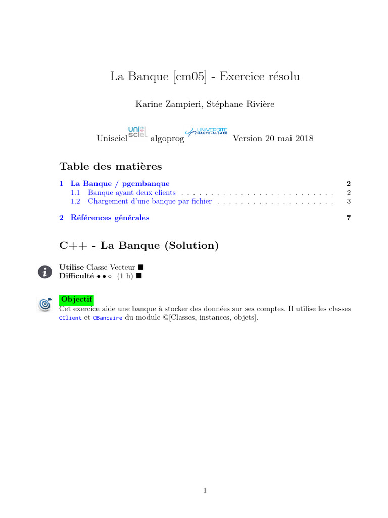 Gestion des comptes d'une banque en C++ | PDF | C ++ | Notation