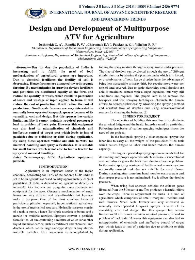 Multipurpose ATV Design for Agriculture | PDF | Tire | Agriculture