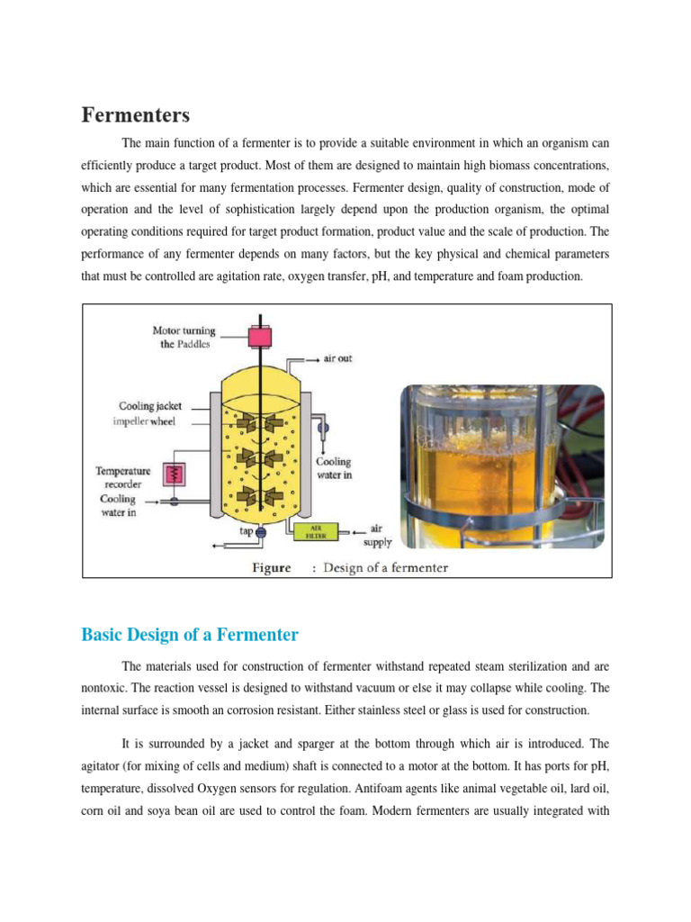 Bioprocess Fermenters | PDF | Growth Medium | Fermentation