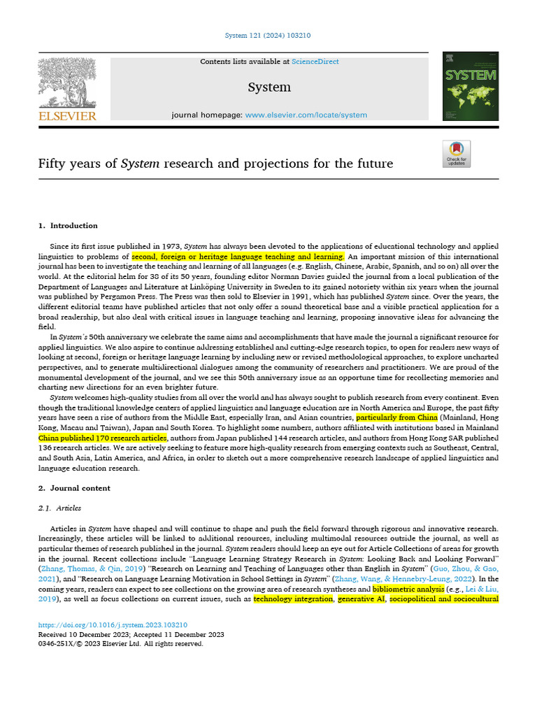 Fifty Years of System Research and Projections For The Future | PDF ...