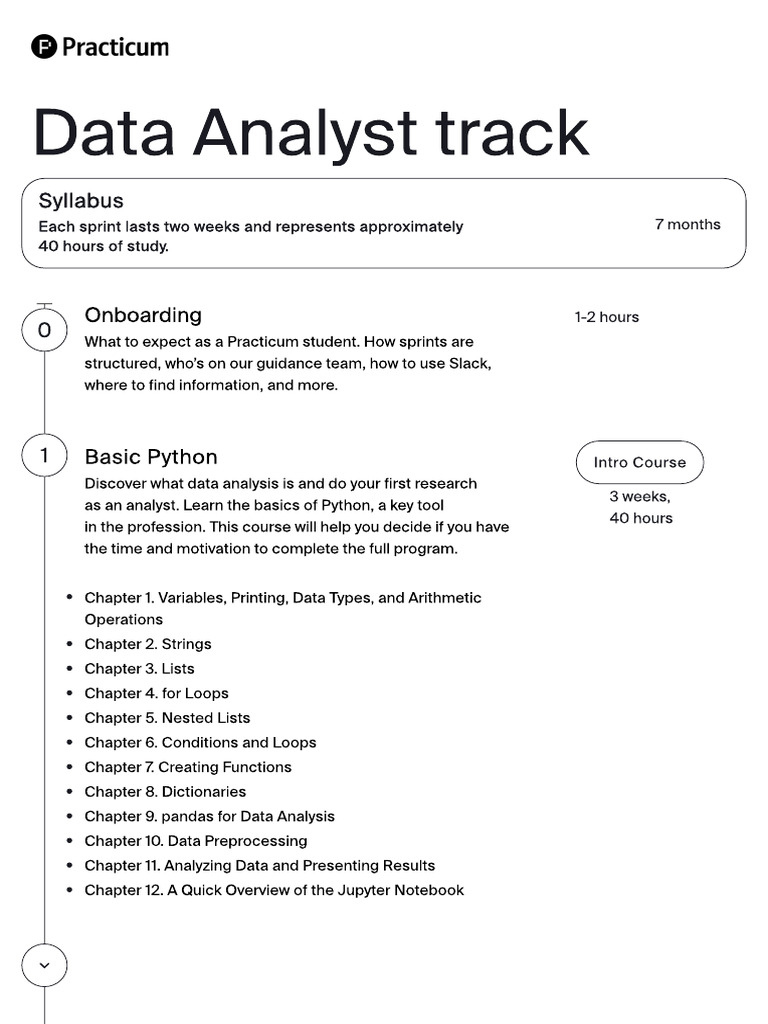 Data Analyst Practicum Course Overview | PDF | Data Analysis | Machine ...
