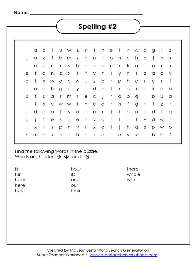 Super Teacher Worksheets Spelling 2 | PDF | Word Search | Puzzles
