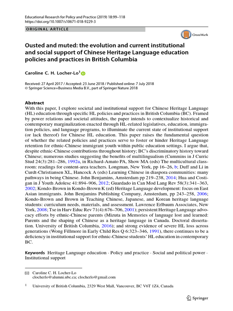The Evolution and Current Institutional and Social Support of Chinese ...