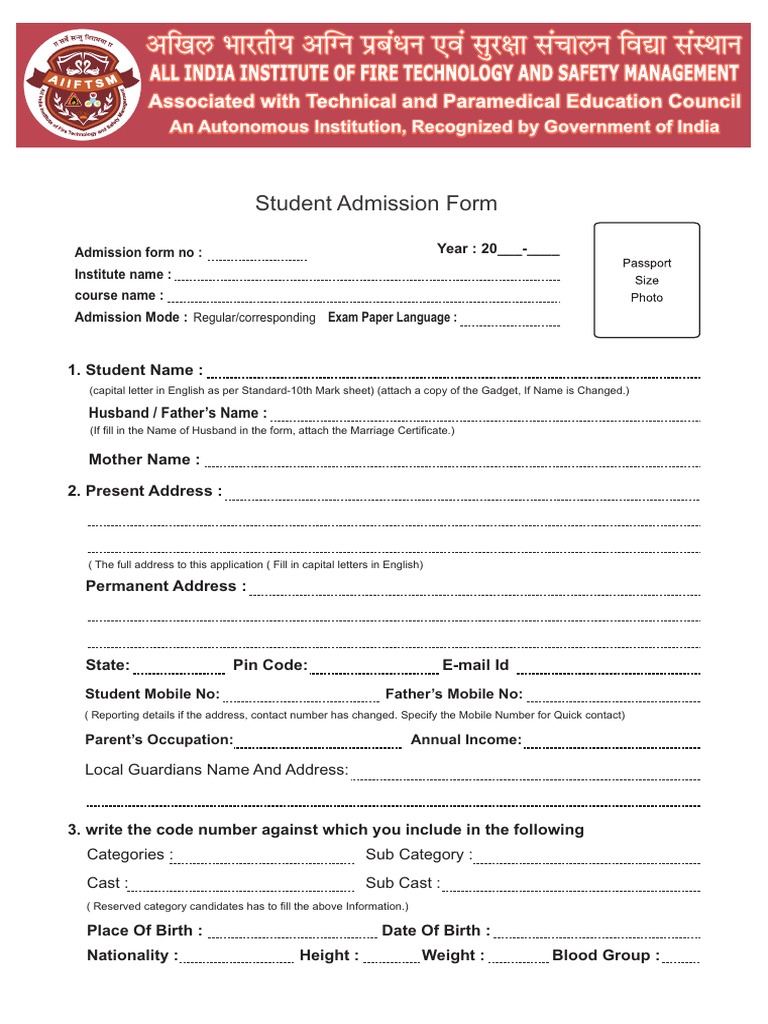 Student Admission Form Guidelines | PDF | Birth Certificate | Justice