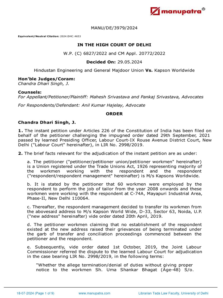 Hindustan Engineering and General Majdoor Union Section 2(s Hindustan Engineering and General Majdoor Union Section 2(s