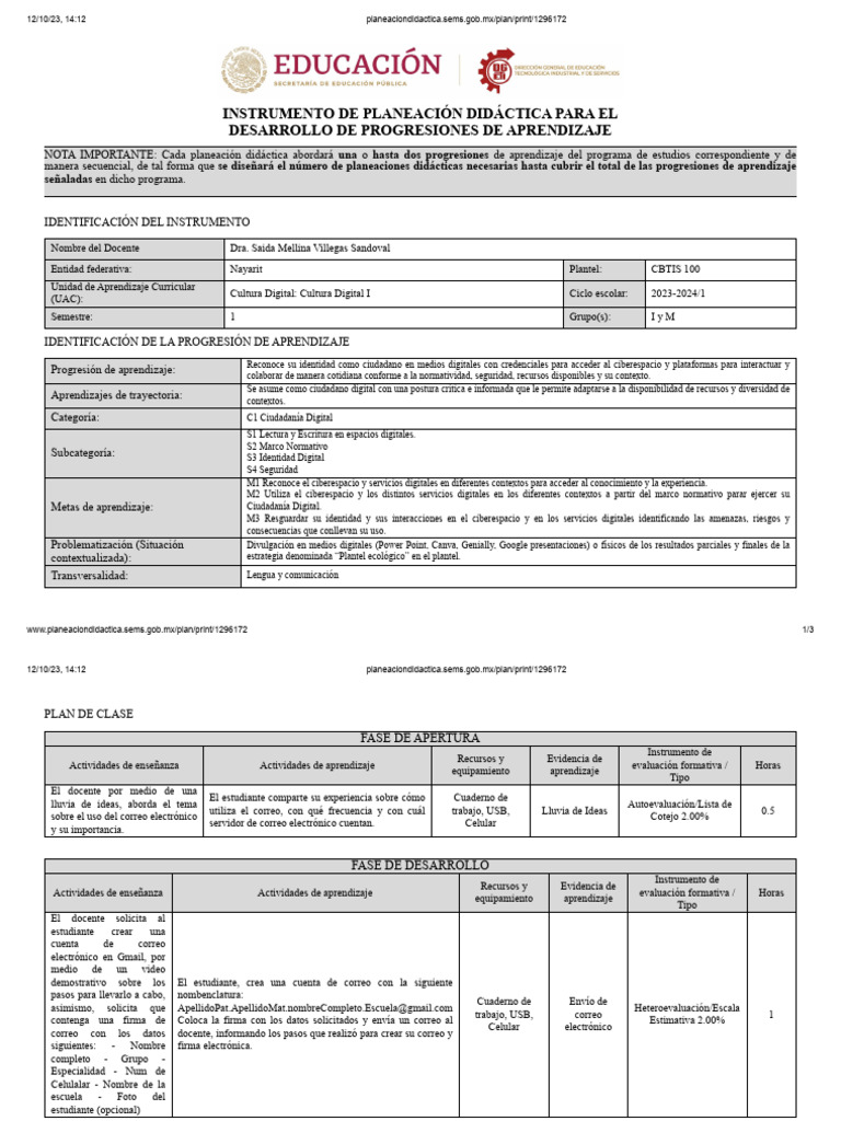 Plan de Clase 2 | PDF | Evaluación | Aprendizaje