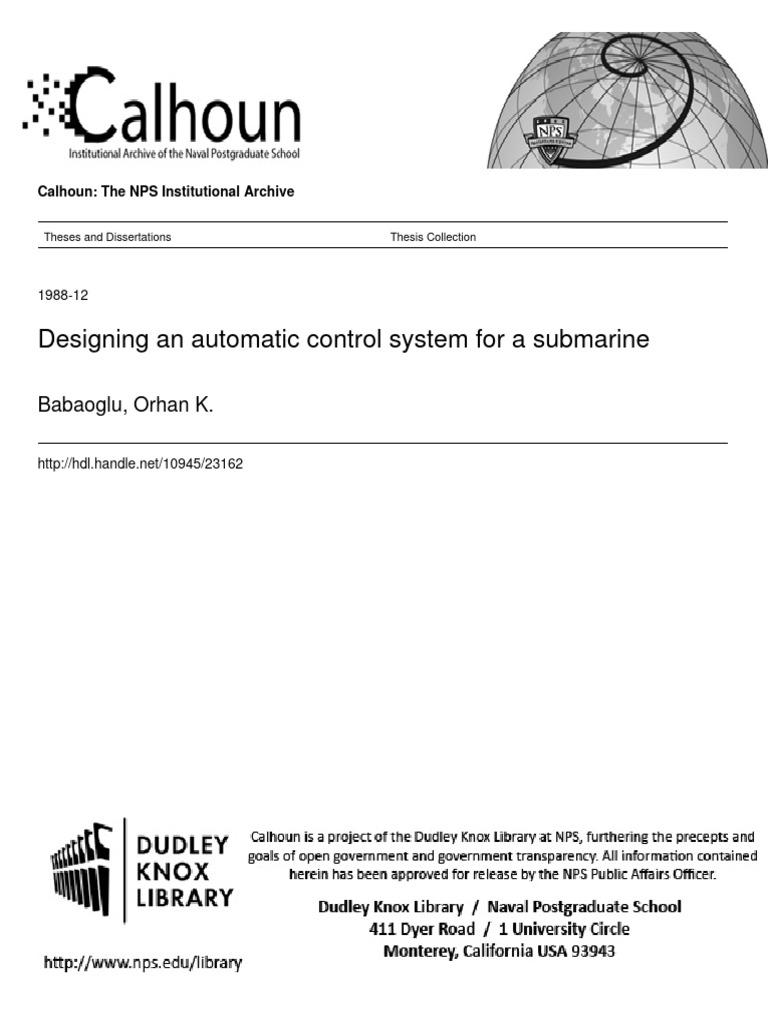 Submarine Control System Design | PDF | Cartesian Coordinate System ...