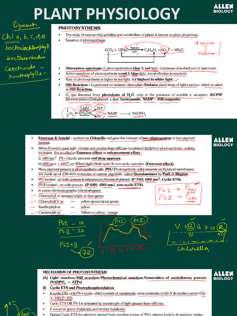 Plant Physiology L 1 | PDF | Photosynthesis | Nicotinamide Adenine ...