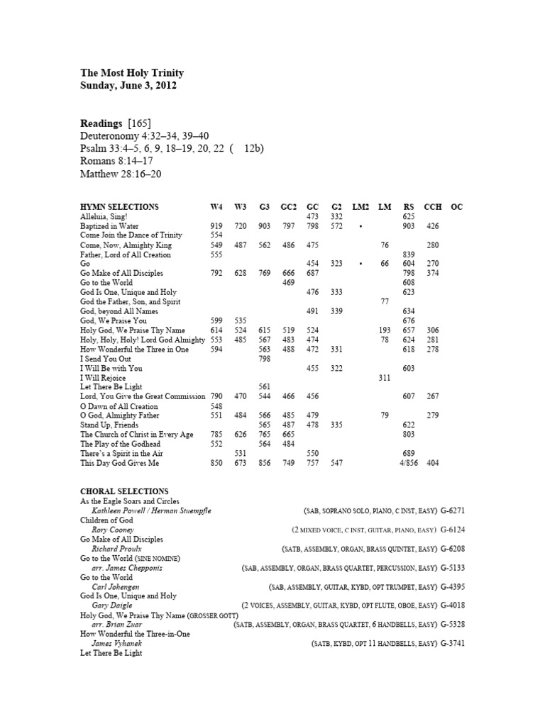 Holy trinity to 22nd ot pdf trinity