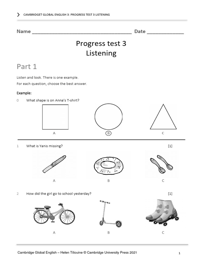 Cambridge 3 Progress Listening Test 3 | PDF
