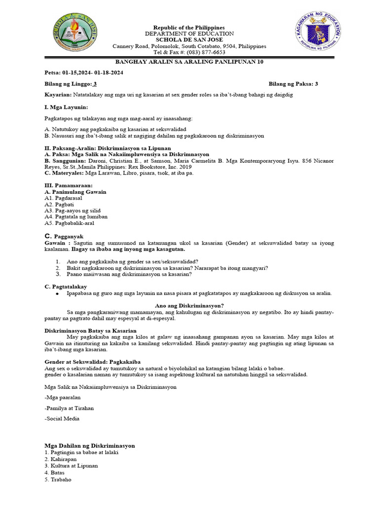 3rd Quarter LP Week 3 | PDF