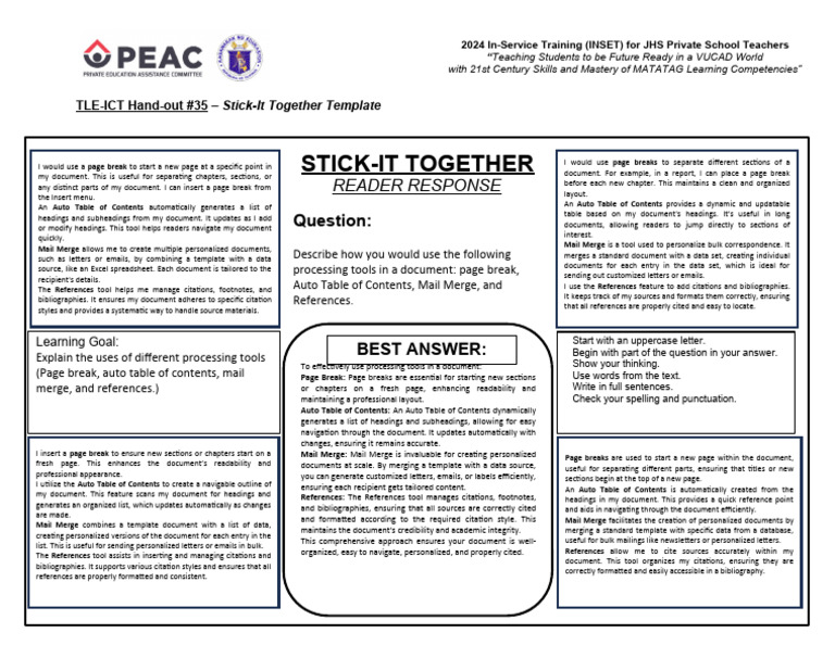 Stick-It Together Template Guide | PDF | Citation | Bibliography