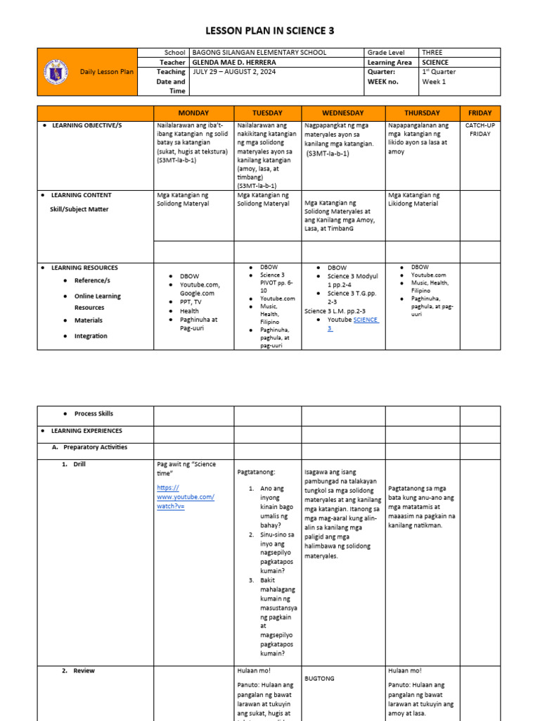 Science Q1-Week 1 | PDF