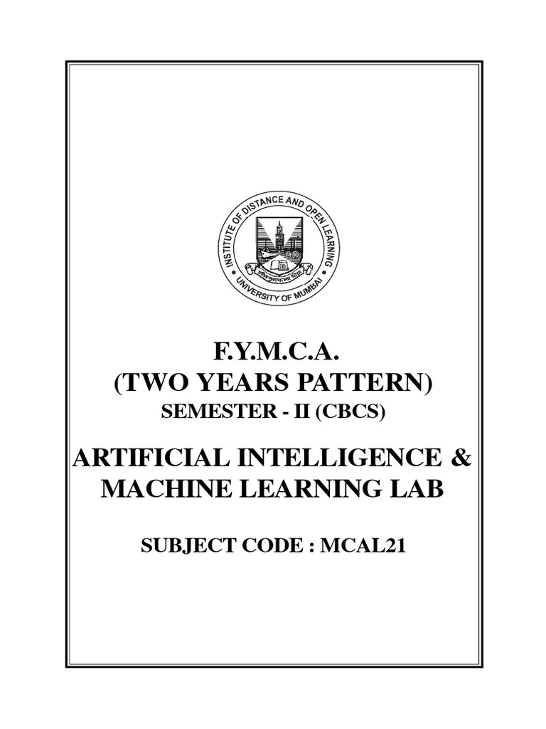 AI & Machine Learning Lab Syllabus | PDF | Support Vector Machine ...