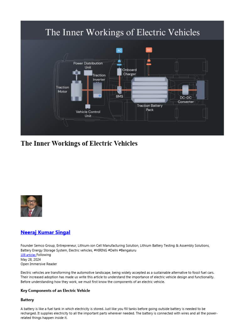 The Inner Workings of Electric Vehicles | PDF | Electric Vehicle | Brake