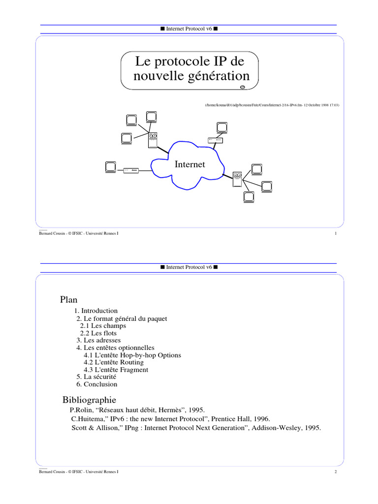 16-IPv6 FM | PDF | Protocoles Internet | I Pv6