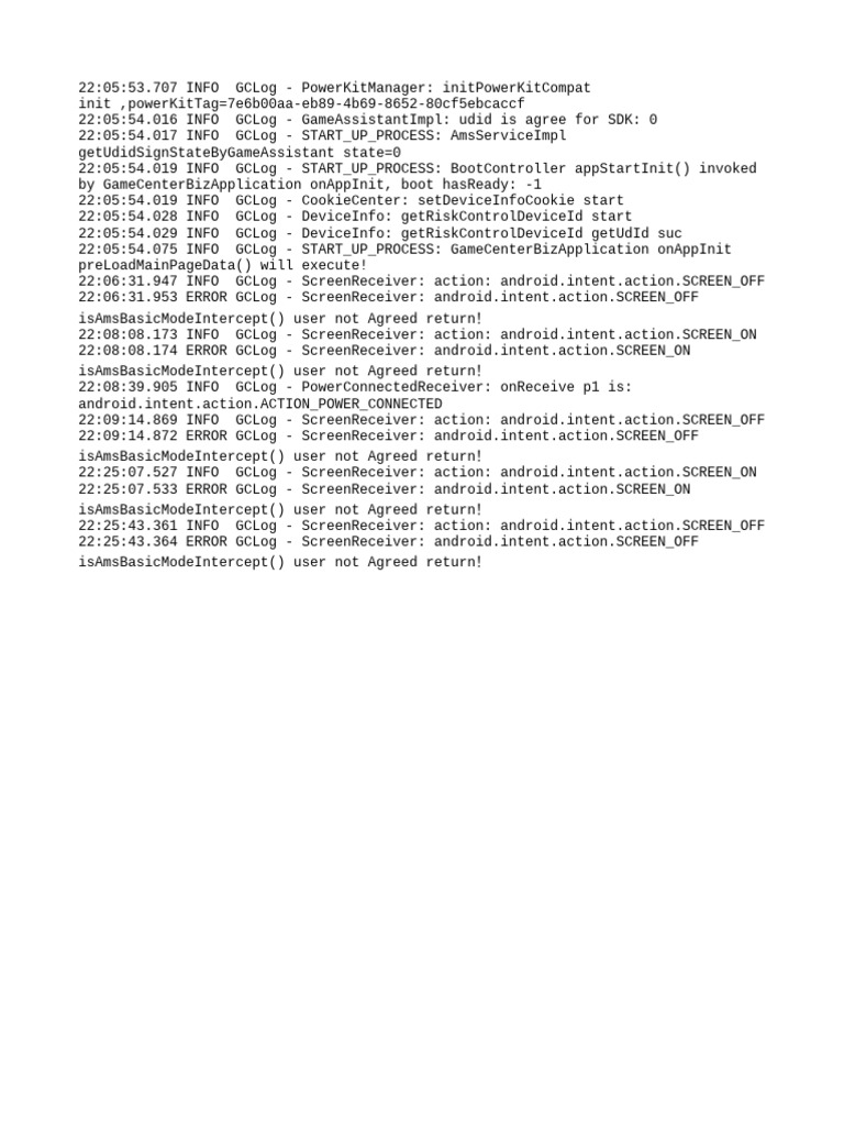 Game Center Log Insights and Errors | PDF