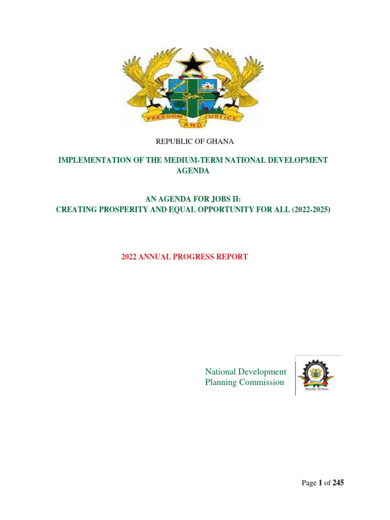 2022 Annual Progress Report on Jobs II | PDF | Ghana | Disaster Risk ...