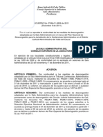 Acuerdo PSAA11-8938 Prorroga Descongestión Juzgados Administrativos Jun 30 2012 Valle Del Cauca