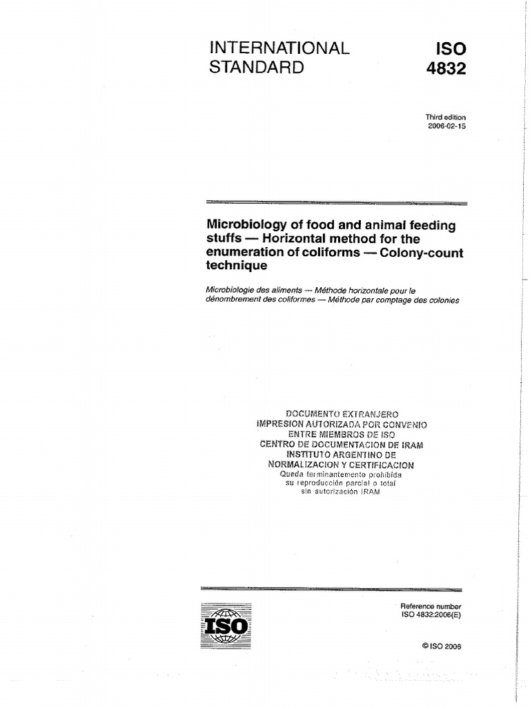 ISO 4832 Coliforms | PDF