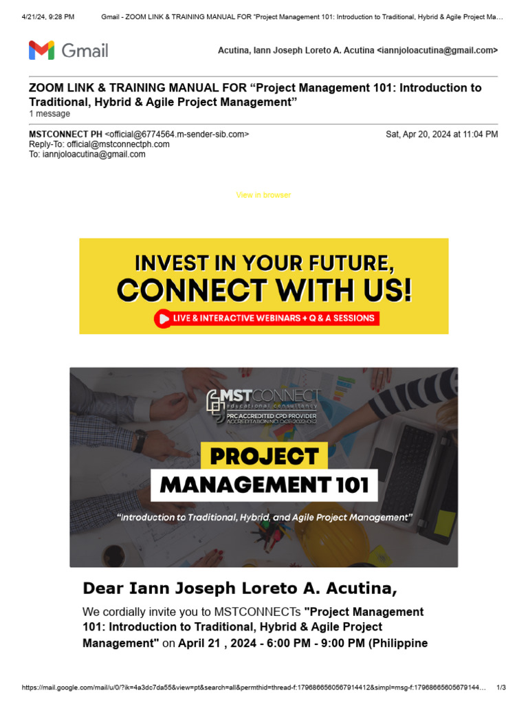 Gmail - ZOOM LINK & TRAINING MANUAL FOR "Project Management 101 ...