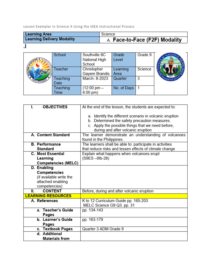 Before During and After Volcanic Eruption LP | PDF | Volcano | Learning