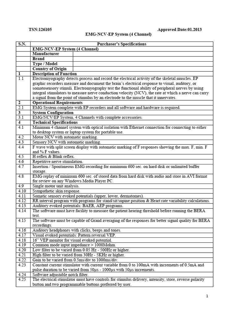 EMG-NCV-EP System (4 Channel) | PDF | Electromyography | Electrical ...