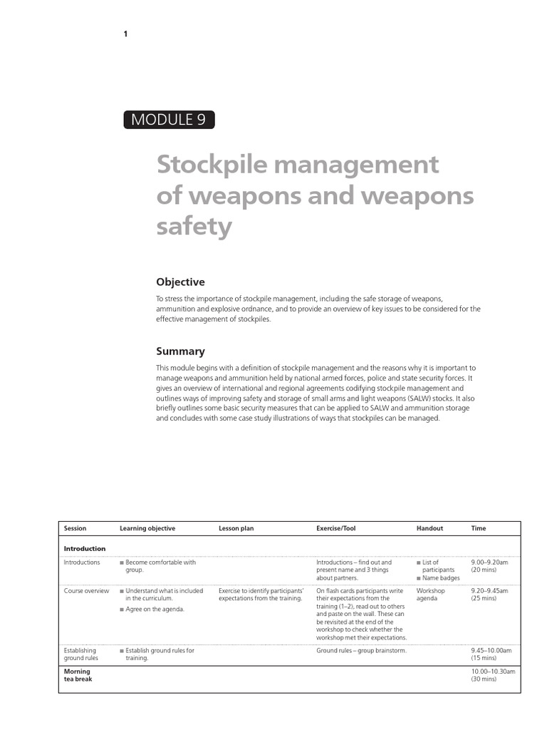 SALW Module 9 | PDF | Ammunition | Physical Security