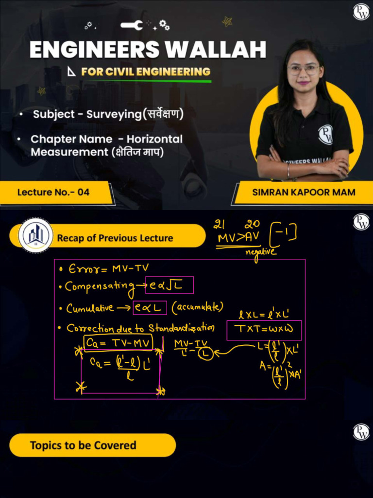 Horizontal Measurement 04 Class Notes | PDF