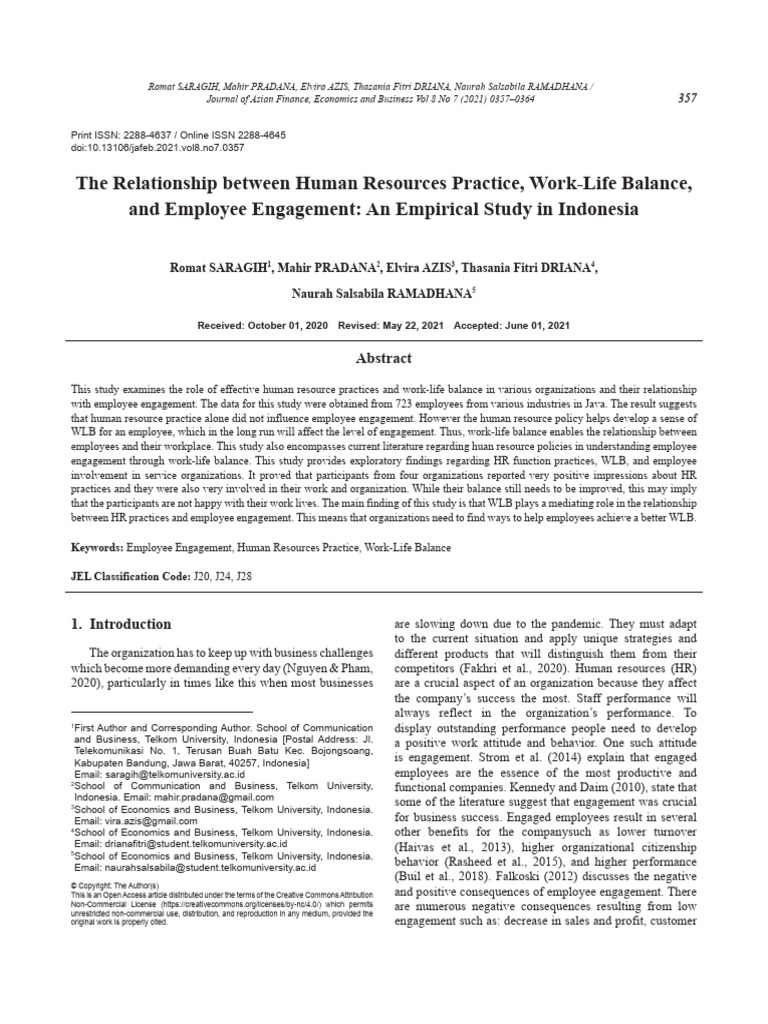 The Relationship Between Human Resources | PDF | Human Resources ...