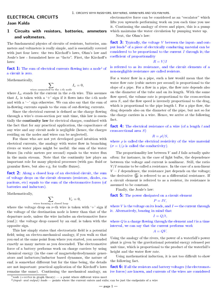 Understanding Electrical Circuits Basics | PDF | Voltage | Electrical ...