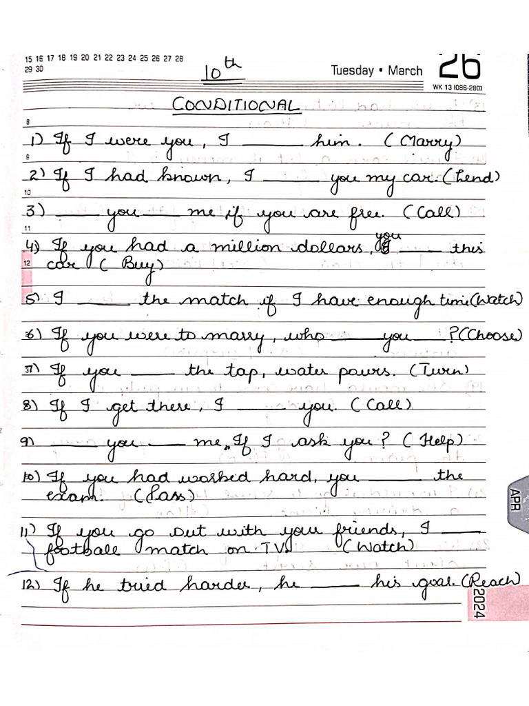 Conditional Worksheet | PDF