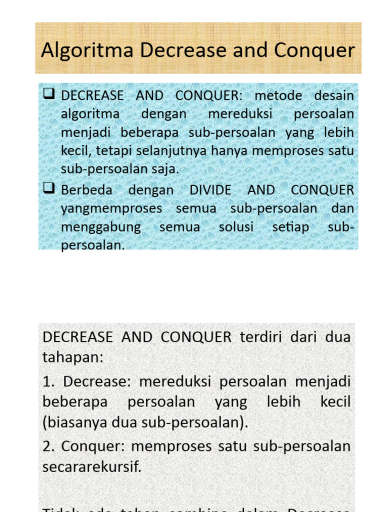 Metode Decrease and Conquer dalam Algoritma | PDF | Metode & Bahan Ajar ...