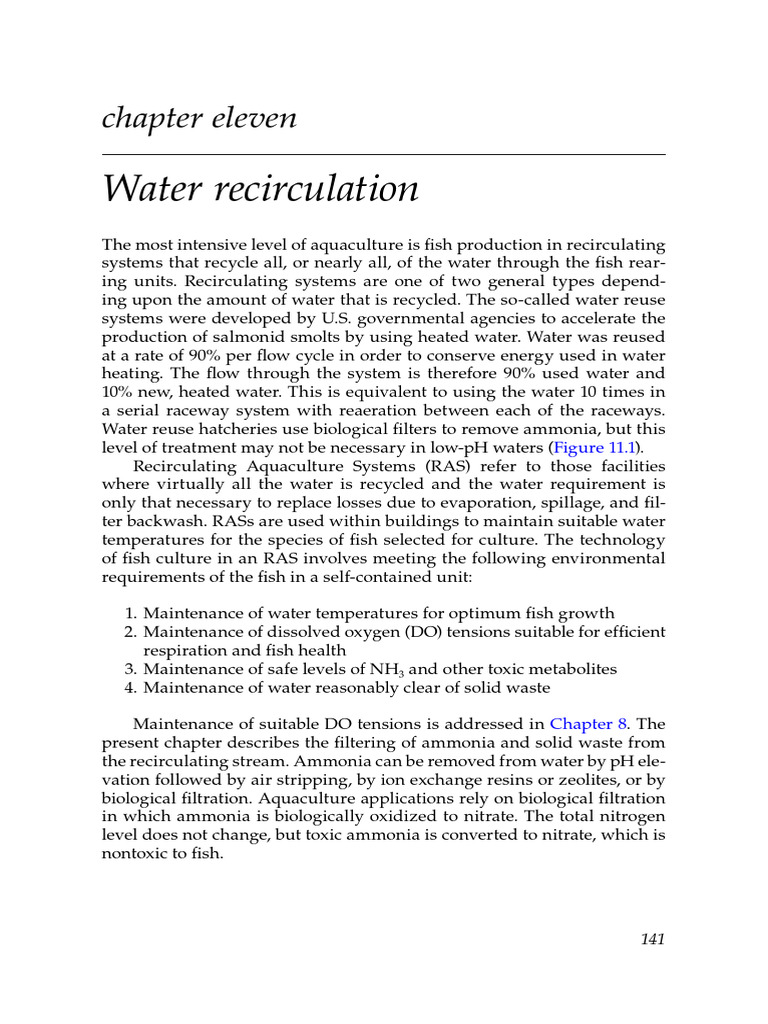 Water Recirculation in Aquaculture Systems | PDF | Carbon Dioxide ...