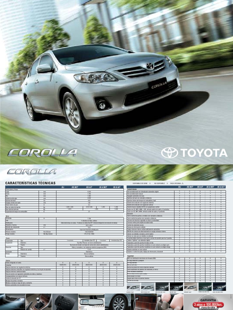 Ficha Técnica Toyota Corolla | PDF | Tanques | Airbag