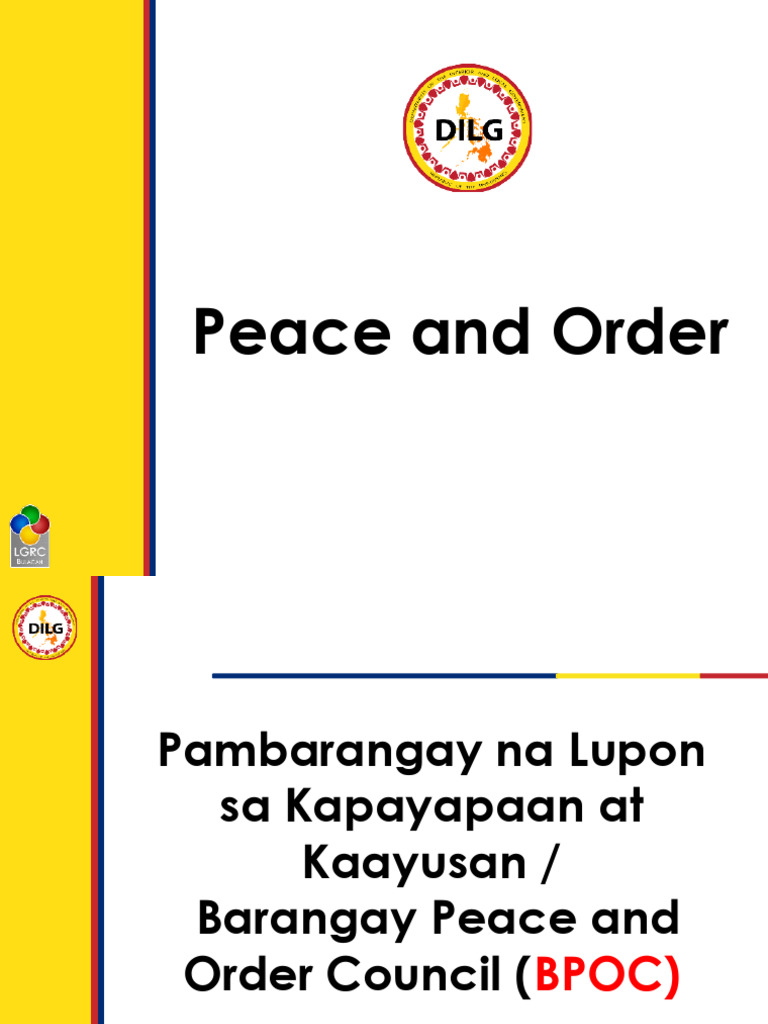 13 Peace and Order (BPOC - BADAC) | PDF