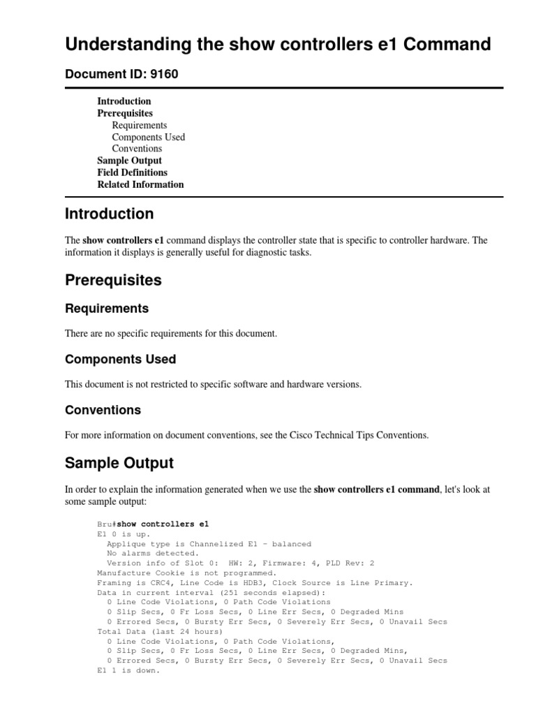 Entendiendo El Show Controller E1 | PDF | Telecommunications | Electronics