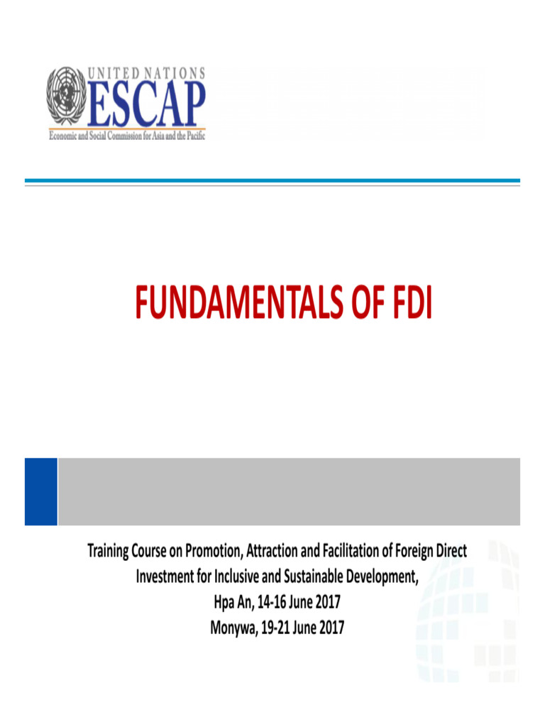 FDI Training Course Overview and Insights | PDF | Foreign Direct ...