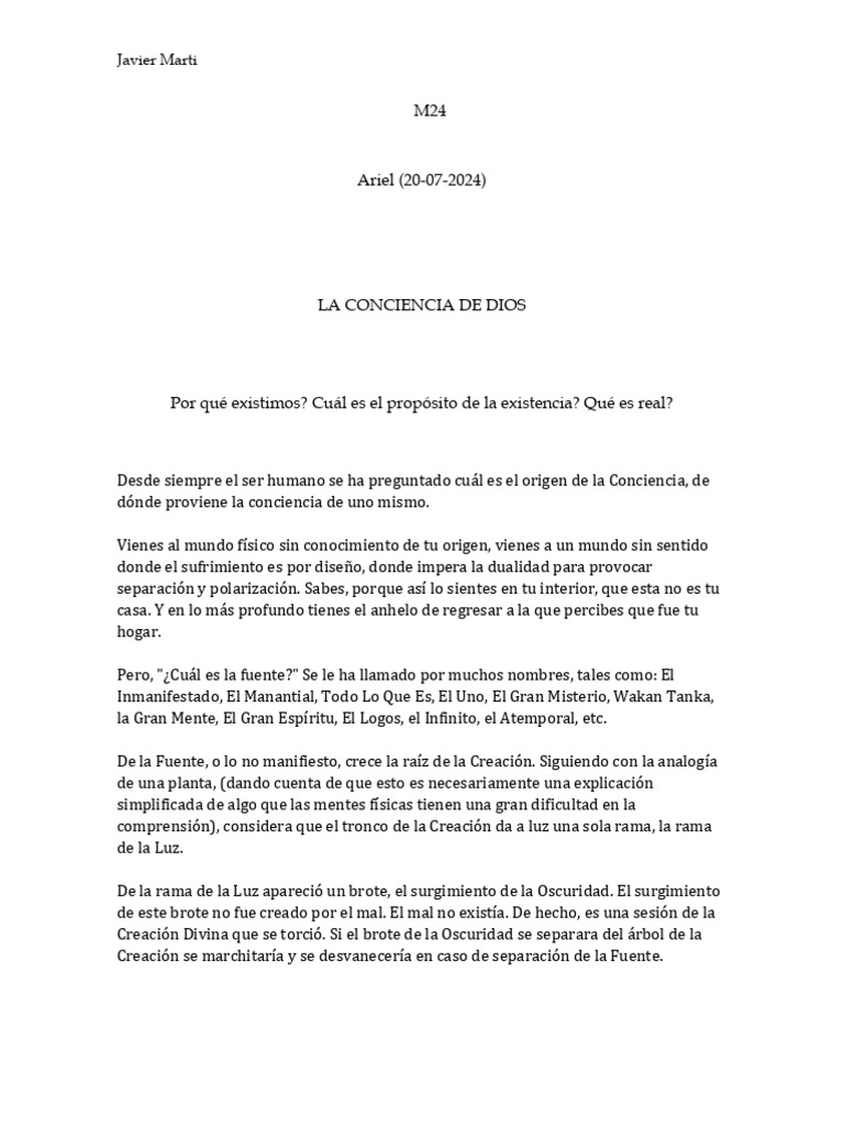La Conciencia de Dios | PDF | Amor | Dios