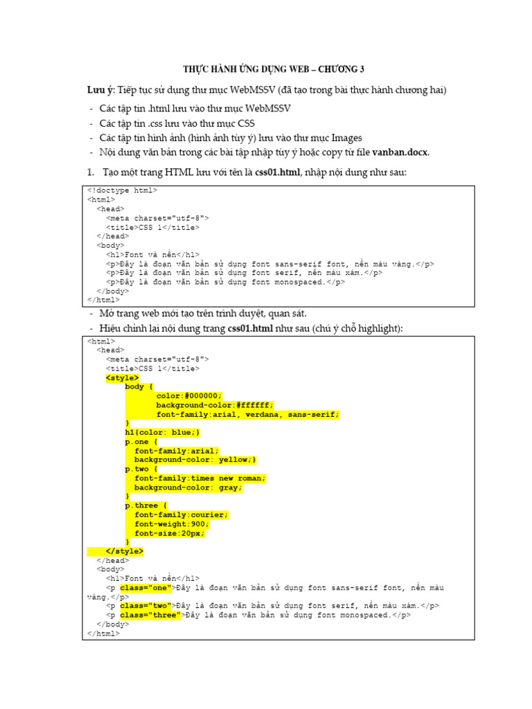 Baitap UDW c3 | PDF