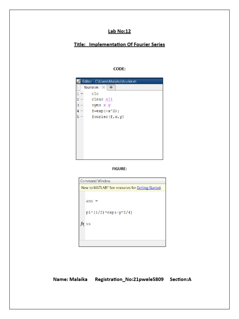 Fourier Series Implementation Lab Report | PDF