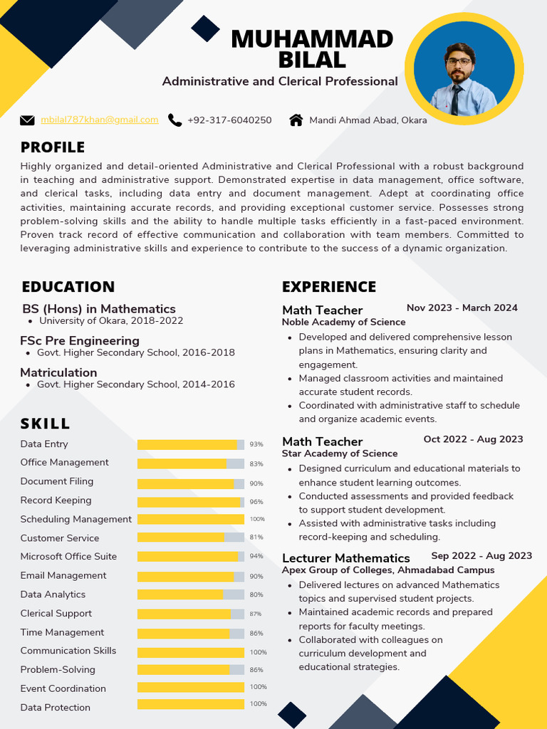 Administrative Professional Profile | PDF | Curriculum | Mathematics