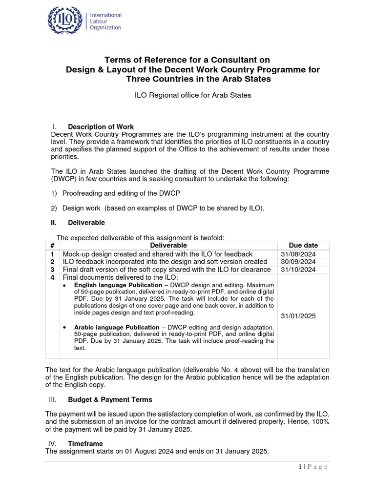 TOR - Design Editing of DWCP For The | PDF | Page Layout | Proofreading
