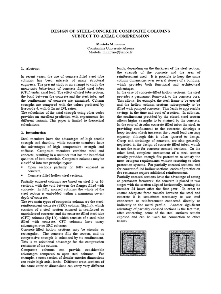 Design of Steel-Concrete Composite Columns Subject To Axial Compression ...