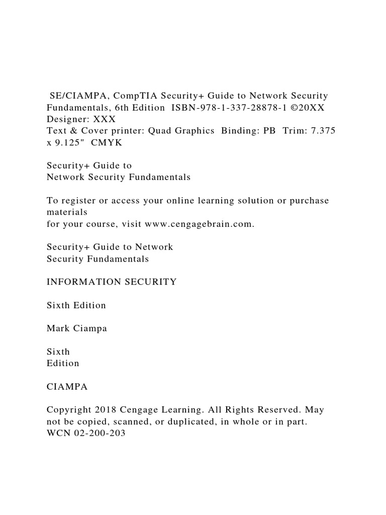 Security+ Guide: Network Security Fundamentals | PDF | Cryptography ...