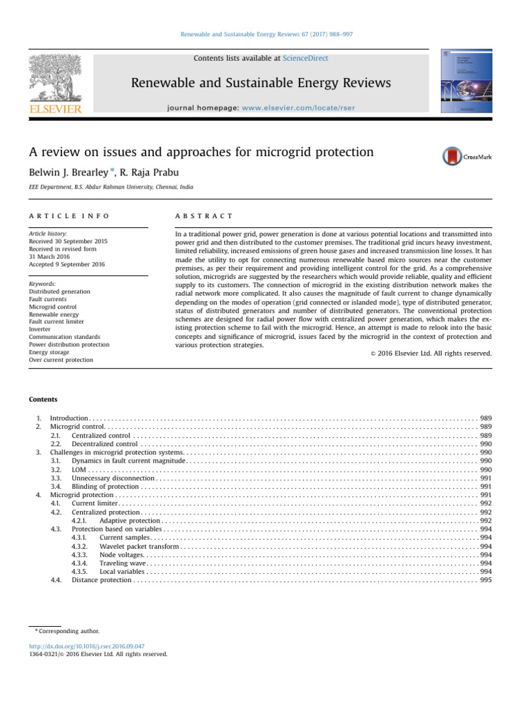 Microgrid Protection Strategies Review | PDF | Distributed Generation ...