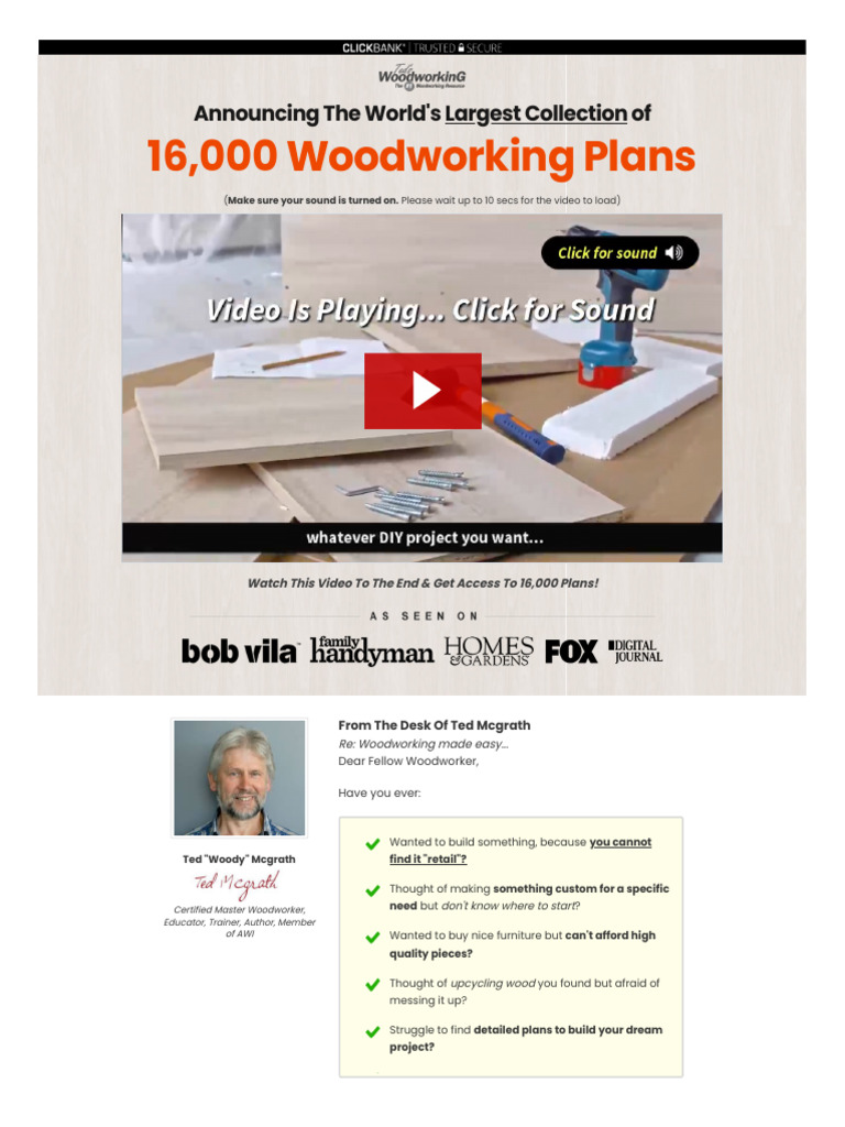 16,000 Woodworking Plans Simplified | PDF | Woodworking