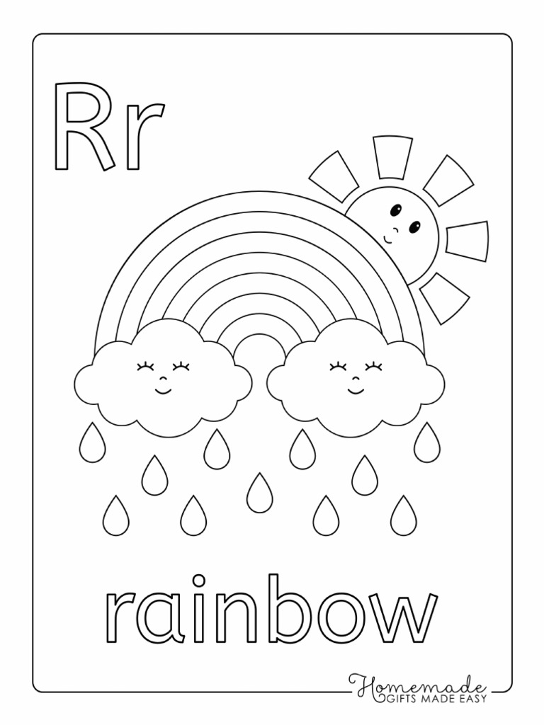 Rainbow Coloring Pages R Is For Rainbow For Kids | PDF